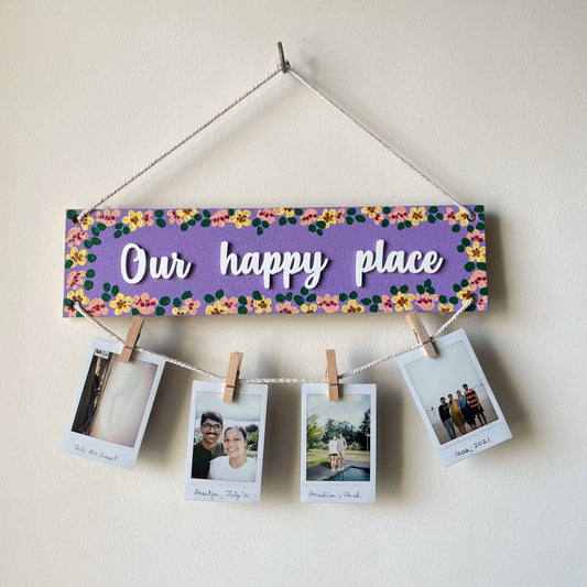 Our Happy Place Photo Hanging